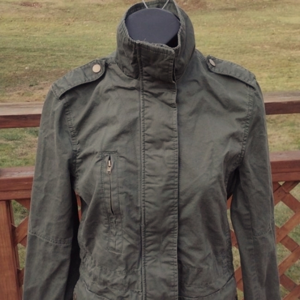 Love Tree Army Green Cotton Military Utility Jacket Size Small - Picture 2 of 14
